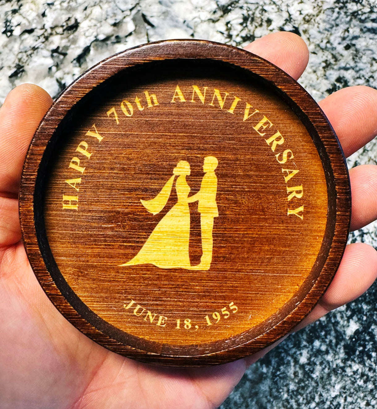 Wooden Coaster Wedding Gift